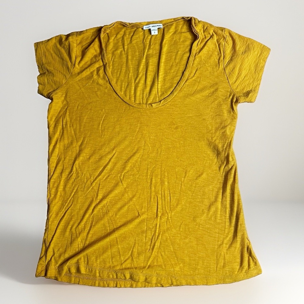 Standard James Perse Shirt Womens Medium Comet Deep Scoop Neck Slub Cotton Modal